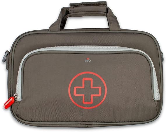 Allermates Deluxe Medical Travel Bag Parker 2 in 1 Insulated Medicine Organizer Bag w/Detachable Mini Medic Case: Holds Allergy Meds, EpiPens, AuviQs, Asthma Inhalers, Nasal Sprays, Liquids