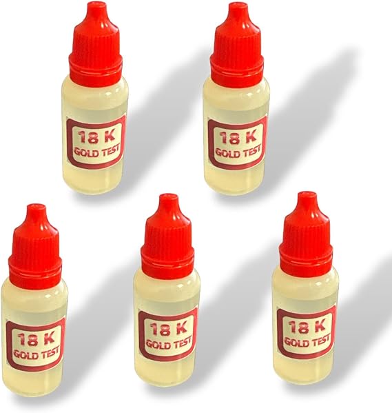 5 Bottles 18k Gold Test Acid Solutions Tester Detect Your Gold ERAFINE