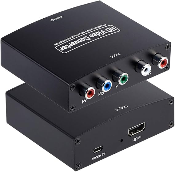 YPbPr to HDMI Converter, Component to HDMI, RGB to HDMI Converter Supports Video Audio Converter Adapter HDMI V1.4 for DVD PSP Xbox 360 PS2 Nintendo to HDTV Monitor and Projector