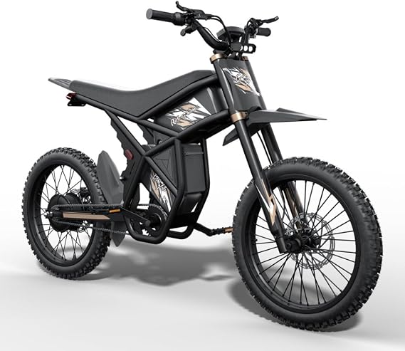 Bootime Electric Dirt Bike for Adults GT73Pro Electric Bike for Teens 85+Miles 3000W Motor Ebike 50MPH Max Speed,(60V 36AH) Removable Battery, Full Suspension System Design,25''*4.0 Fat Tire 3-Speed