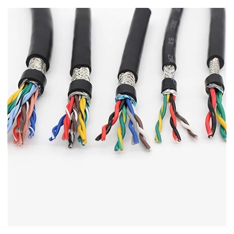 Wire and cable Twisted-pair Shielded Cable 12/14/16/20core 20 22 18 26 24awg 5 M Pvc Pure Copper Core Communication Signal Soft Control Cable Twisted pair shielded cable(5 meters price,14_22 AWG 0.3MM