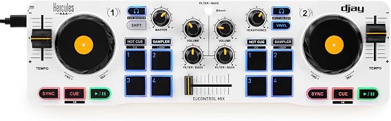 Hercules DJControl Mix – Akıllı Telefon ve Tablet İçin Bluetooth Kablosuz DJ Kontrol Cihazı – iOS ve Android Uyumlu – DJUCED ve algoriddim djay Yazılım Desteği