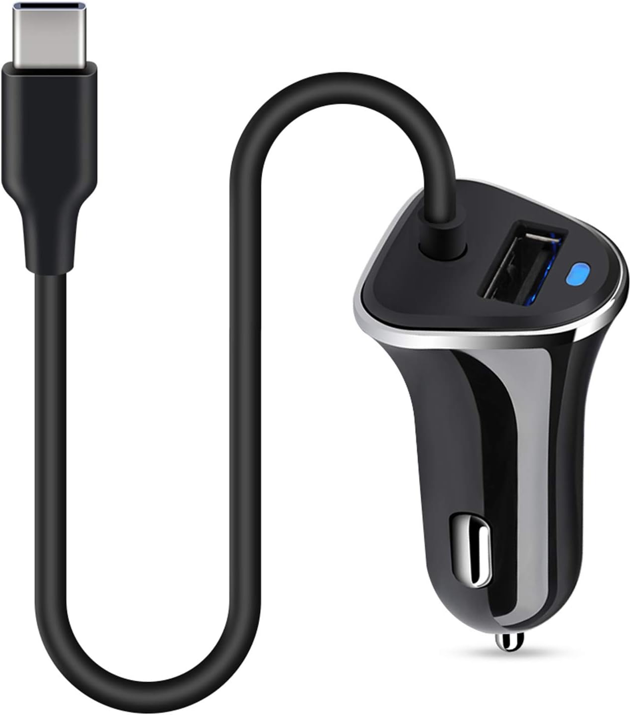 USB Type C Car Charger, Quick Charge 3.4A USB Car Adapter with 3ft Type C Charging Cable Compatible for Samsung Galaxy A10e A20A50A70A80 S21 S20 S10 S9 S8 Plus, Note 201098, LG G8 G7 V40 V35 V60