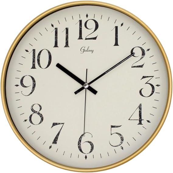 Emores 30 Cm Real Glass Quiet Mechanism Wall Clock