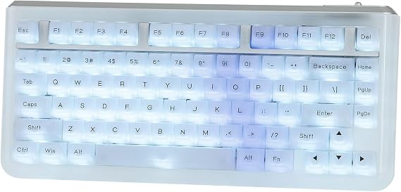 KiiBOOM Jade75 75% CNC + UV Resin Molded Wireless Mechanical Keyboard with RGB Backlight, BT5.0/USB-C/2.4GHz Wireless Gaming Keyboard, QMK & VIA Programmable, Supports Hot Swapping, Windows/Mac/Linux