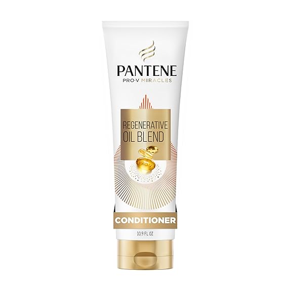 Pantene Pro-V Miracles Conditioner, Extreme Damage Care Regenerative Oil Blend 1 Minute Miracle, Moisturizes, Smooths, Argan & Jojoba Oils, 0% Sulfated Conditioners, Dyes, or Parabens, 10.9 Fl Oz