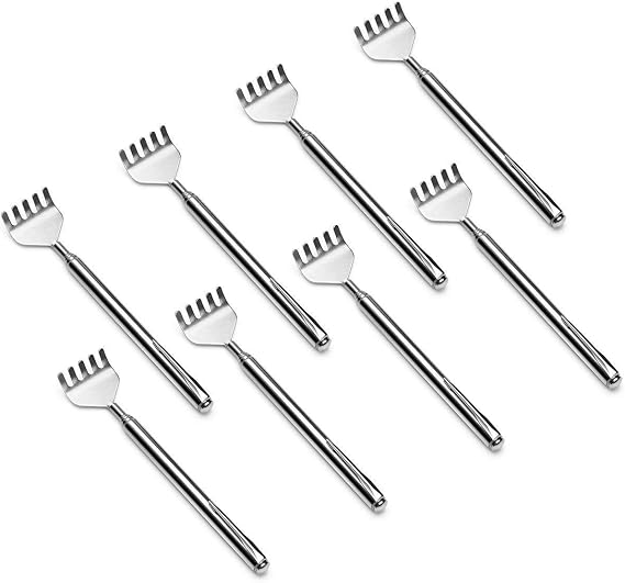 Claw Back Scratcher Extendable, Metal Portable Telescopic Backscratchers 8 Pack for Men Women