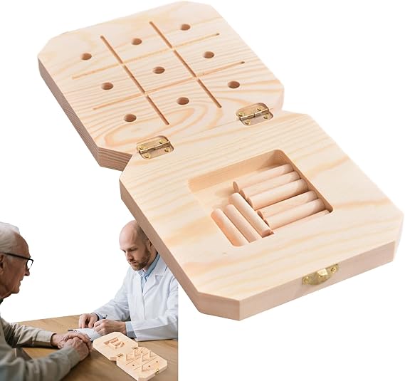 Peg Board for Kids 9-Hole Educational Game | Recovery Training Sensory Pegboard for Adults Family Elderly Women Birthday Airplane Camping Dorm Classroom