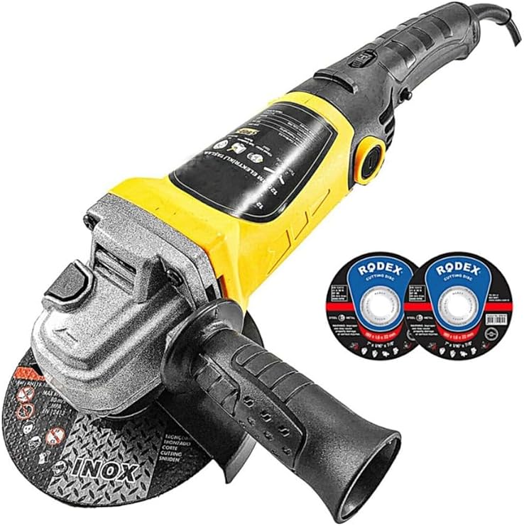 Devir Ayarlı Avuç Içi Spiral Taşlama Makinası 2800W 115-125 mm 2 Adet İnox Disk Hediyeli.