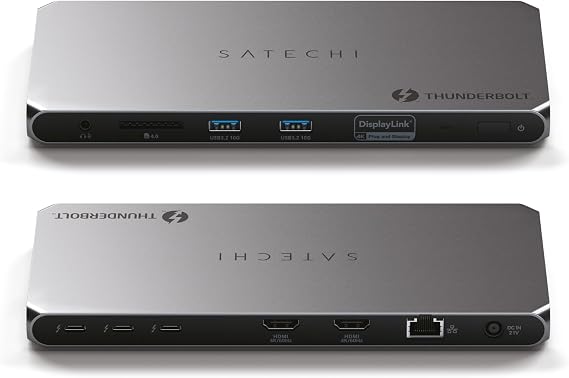 Satechi Thunderbolt 4 Docking Station, 2X 4K/60Hz HDMI Displays