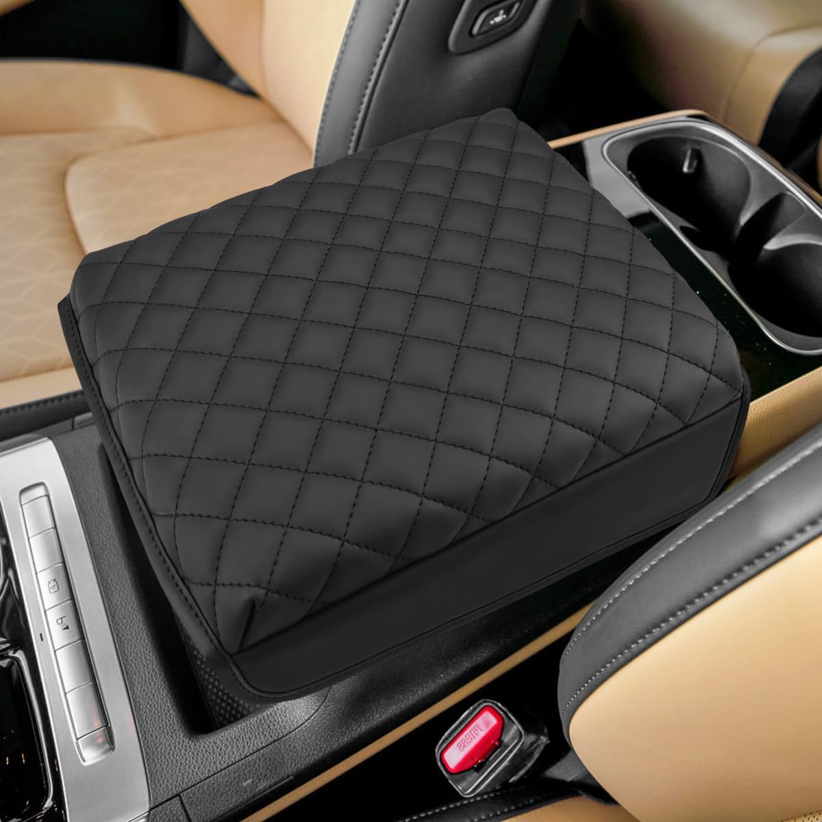 INTGET for 2022 2023 2024 2025 2026 Kia Carnival Center Console Cover Leather Cushion Middle Console Cover Armrest Cover Lid Protector for Kia Carnival LX EX SX SX Prestige Accessories 2022-2025 2026