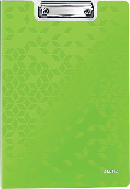 Leitz 41990054 A4 Clipfolder with Cover, Lightweight Polyfoam, WOW Range, Green