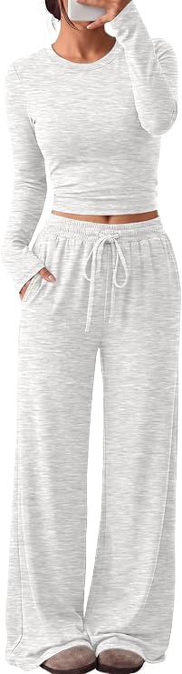 Trendy Queen Women's 2 Piece 2026 Fall Fashion Lounge Set with Pockets
