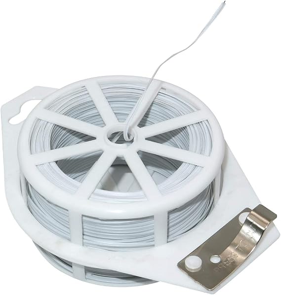 KINGLAKE 328 Feet Plastic Plant Twist Tie White Garden Plants Tie Multi-Use for Secure Vines,Plants