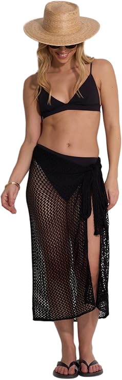 Gottex Women's Beach Life Pareo Wide Crochet Design, Perfect Wrap as a Sarong, Skirt, or Shoulder Cover