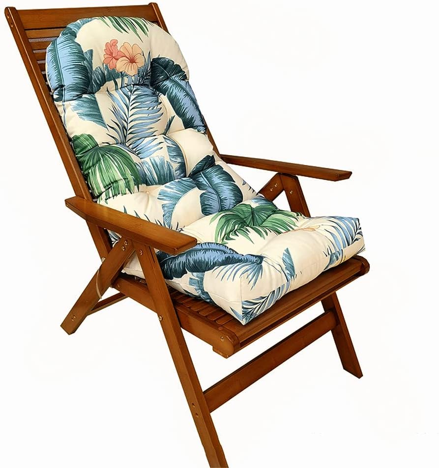 Srutirbo Rocking Chair Cushion, High Back Patio Cushions 44x19 inch, Waterproof IndoorOutdoor Furniture Chair Cushions Pads with Straps, Seasonal All Weather Replacement Leaf