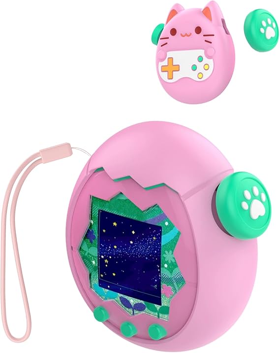 Silicone Protective Case for Tamagotchi Paradise - Soft Anti-Drop Shockproof Case with a String Electronic Pet Accessories Protection for Virtual Pet