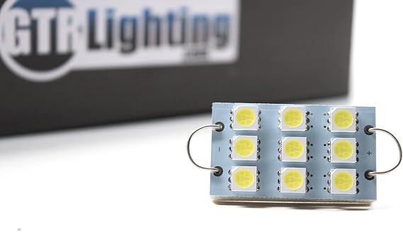 GTR Lighting LED Bulb, White 44mm Loop-Connection Large Panel Type Festoon, Universal Upgrade for Interior Dome & Map Lights, Ultra Bright Plug and Play Replacement, (1x GTR.LED195)