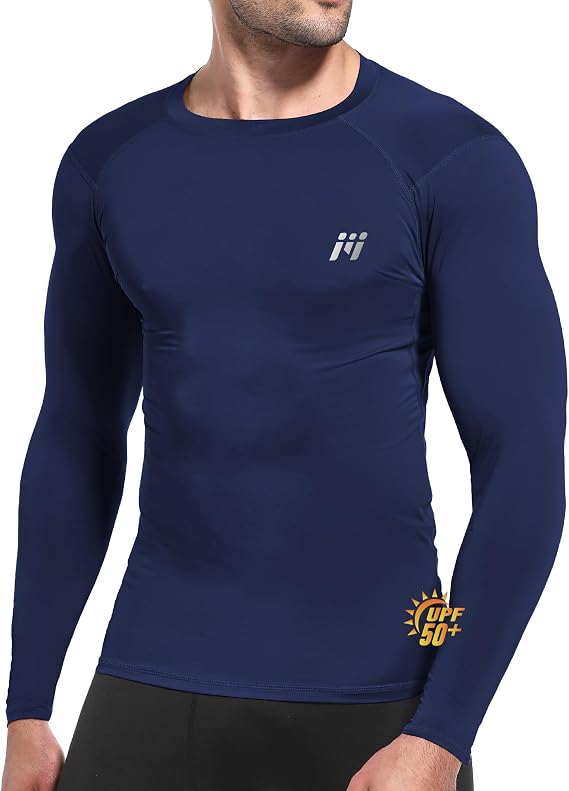 MEETYOO Men's Compression Shirt UPF 50+ Swim Running Rash Guard