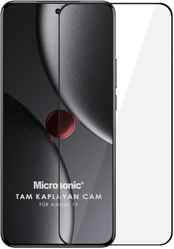 Microsonic Xiaomi 15 Tam Kaplayan Temperli Cam Ekran Koruyucu Siyah [15 ile Uyumlu Ekran Koruyucu - Siyah]