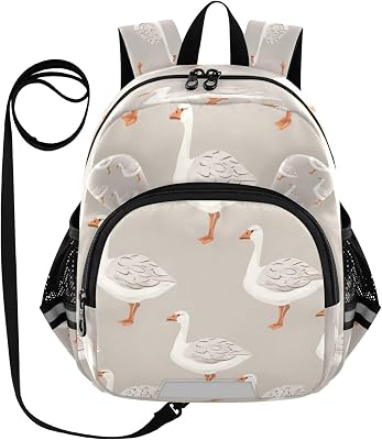 Mini Backpack Child Backpacks Toddler Backpack Travel Bag White Grey Gooses for Kindergarten Elementary Boys Girls