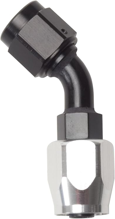 Russell 610093 Black/Silver -6 AN 45 Degree Full Flow Hose End
