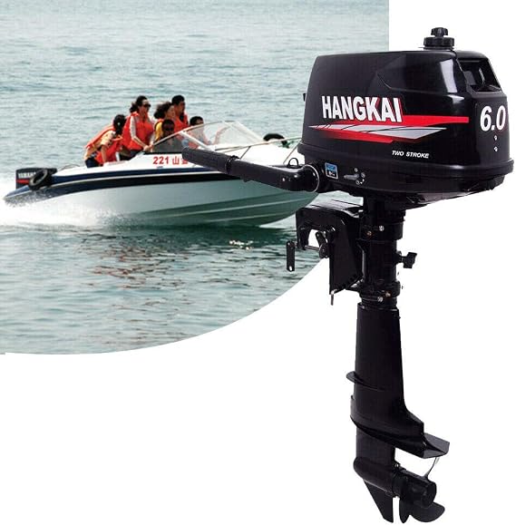 GDAE10 Outboard Motor,6HP 2 Stroke 4.4KW Outboard Motor Fishing Inflatable Boat Engine Water Cooling CDI System Durable Cast Aluminum Construction for Superior Corrosion Protection 2 Year WARRENTY
