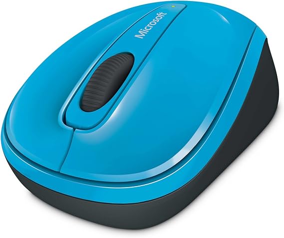 Microsoft Wireless Mobile Mouse 3500, Cyan Blue Gloss - Comfortable Ambidextrous Design, Snap-in Nano Receiver for Portability, USB Wireless Connectivity