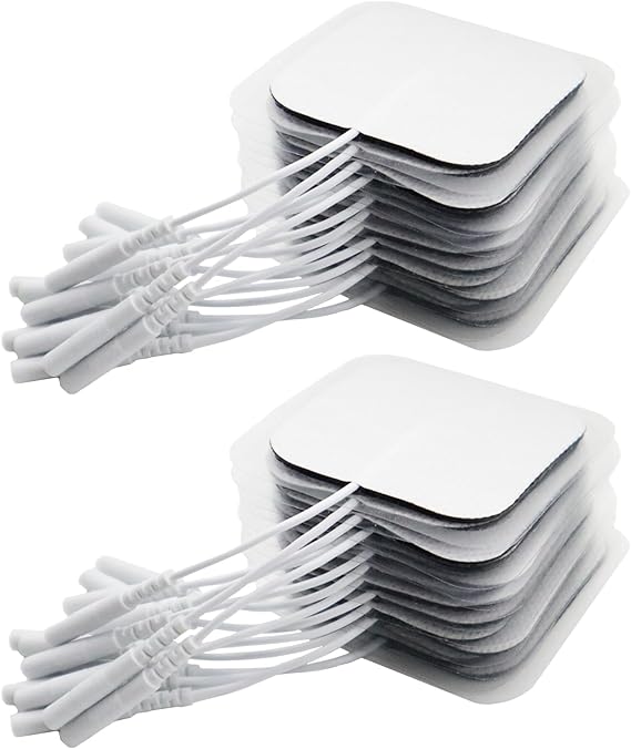 atnayo 32 PCS TENS Machine Pads, TENS Unit Replacement Pads Compatible with TPN Lloyds Tenscare Neurotrac Auvon TENS Machines, 50x50mm