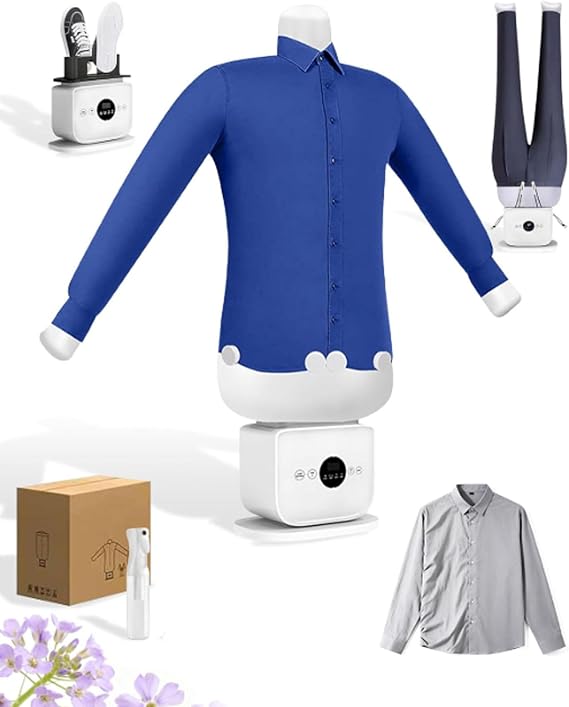 Portable Ironing Machine, Upgraded Touched Hands-Free Automatic Ironing Machine, Steamer 360 Without Blind Spots Drying, Iron Machine 8 Minutes Quick Ironed Dry A
