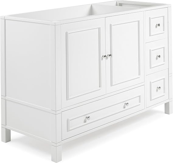 Alaterre Furniture Williamsburg Bathroom Vanity Cabinet, White, 48 Inch