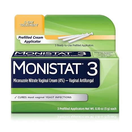 MONISTAT 3-Dose Yeast Infection Treatment For Women, 3 Prefilled Cream Applicators