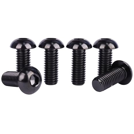 6Pcs Titanium Allen Hex Socket Head Bolt M8x20mm for Motorcycle Disc Brake Rotor Screw (Black)