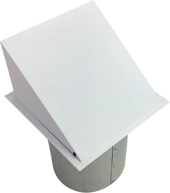 7 Inch Wall Vent Cap - Painted White Steel - Screen Only - Heavy Duty Hooded Metal Caps - Fresh Air Intake Vent for Side Walls by Vent Works