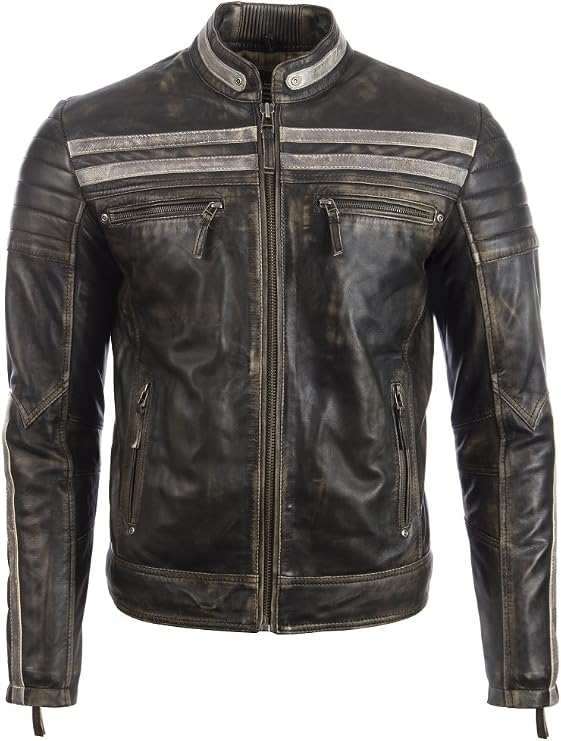 Aviatrix Mens Real Leather Special Retro Fashion Jacket (4W9C)