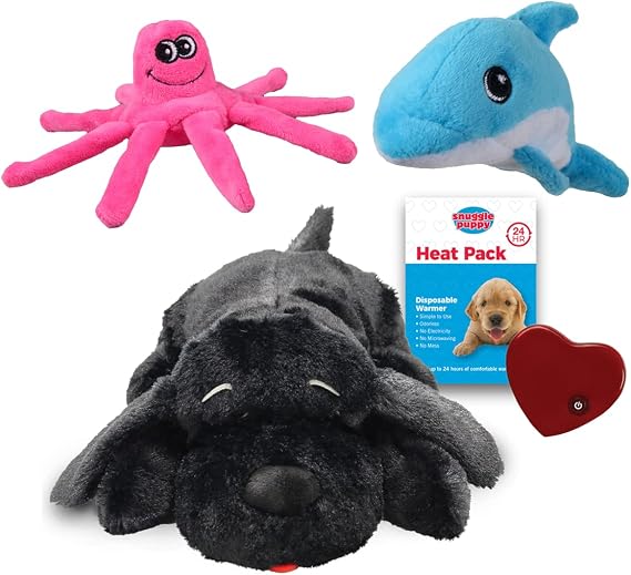 Snuggle Puppy - Plush Tender-Tuffs Tiny Octopus and Dolphin Bundle -  with Snuggle Puppy and Small Tough Dog Toys with Puncture Resistant Squeaker