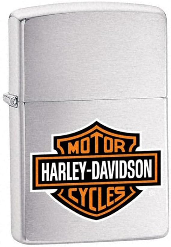 Zippo Classic Brushed Chrome Lighter - Harley Davidson