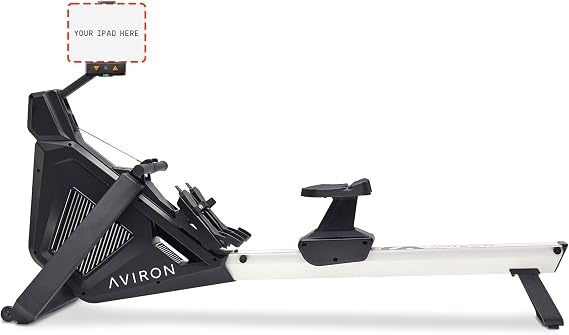 Aviron StrongGo Rowing Machine -Compatible with iPadDual Air & Magnetic Resistance Up to 100 lbs | Game-Based Workouts, Compact Storage Design