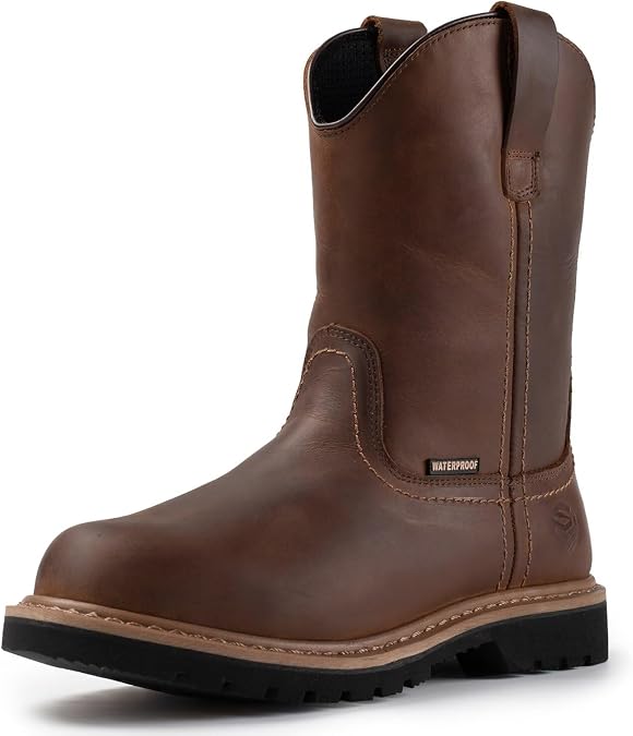 SUREWAY 10in Mens Soft/Steel Toe Waterproof Wellington Work Boot