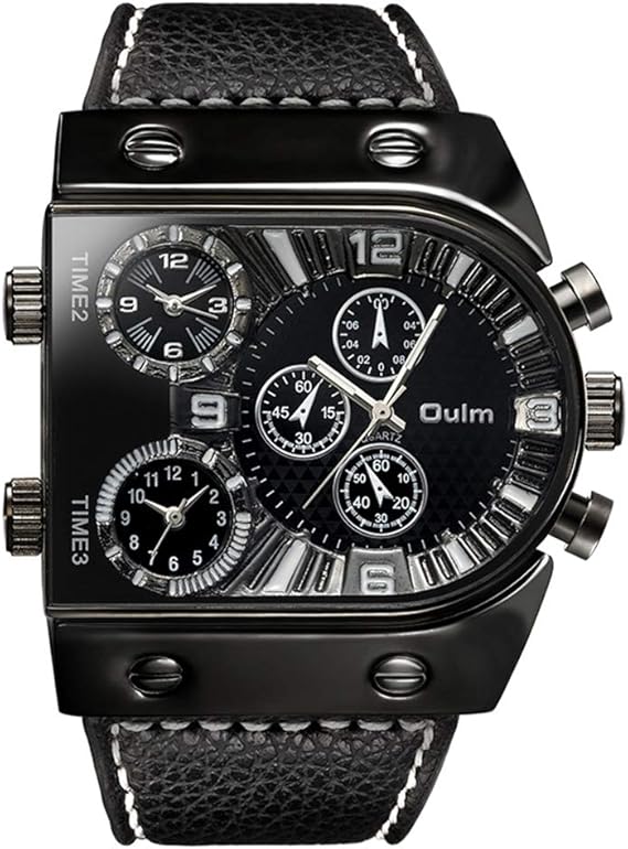 Oulm Men's Steampunk Skeleton Automatic Mechanical Alloy Stainless Steel Leather Watch CH164