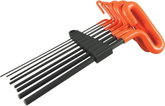 Dynamic Tools 8 Piece 9" Long T-Handle Handle, Metric Hex Key Set, 2mm - 10mm