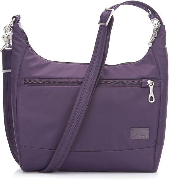 Pacsafe Citysafe CS100 Anti-theft Travel Handbag - Mulberry Travel Cross-Body Bag, MULBERRY