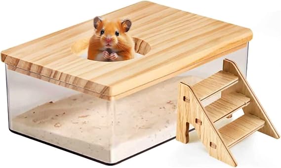 Hamster Sand Bath Container, 15.5x10.5x6 CM Sand Bath for Syrian Hamster