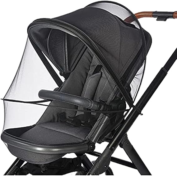 Mosquito Netting for Stroller,Universial Encrypted Stroller Mosquito Net Full Cover,Zipper Mesh Mosquito Net&Easy Installation (Black)
