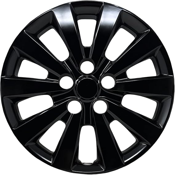 Hubcap Fits Nissan Sentra 2013-2019, Leaf 2013-2018, Premium Replica 16-inch Replacement, Gloss Black, 1 Piece