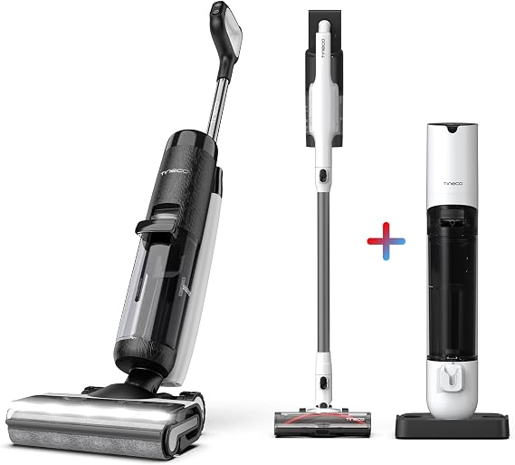 Tineco Floor ONE S7 PRO Smart Cordless Floor CleanerTineco Pure ONE Station 5 Cordless Stick Vacuum with 2.5L Auto Dust Base, Full-Path Self-Cleaning, 175W Suction,ZeroTangle Tech, iLoop Smart Sensor,