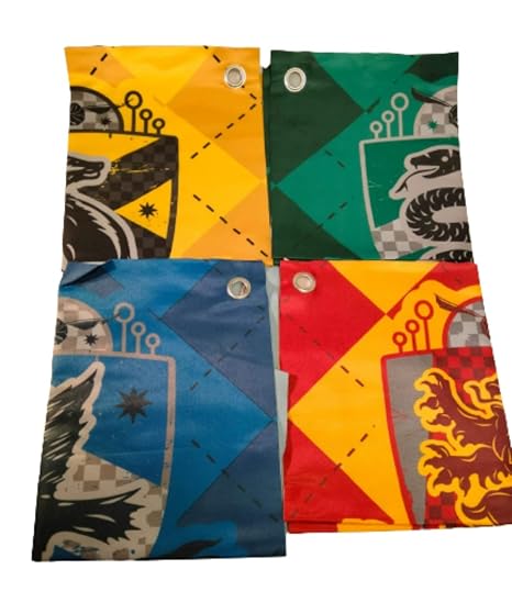 Harry Potter Hogwarts Crest Banner All Four House Wall Hanging Flag Banners Multi Medium