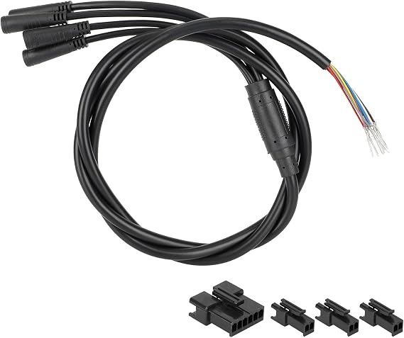 Electric Bike 1T4 1T5 Waterproof Cable Controller Light Ebrake Throttle Display E-Bike Cable Conversion Accessories E-Bike Integration Cable Waterproof 1-5 for KT Controller ADE