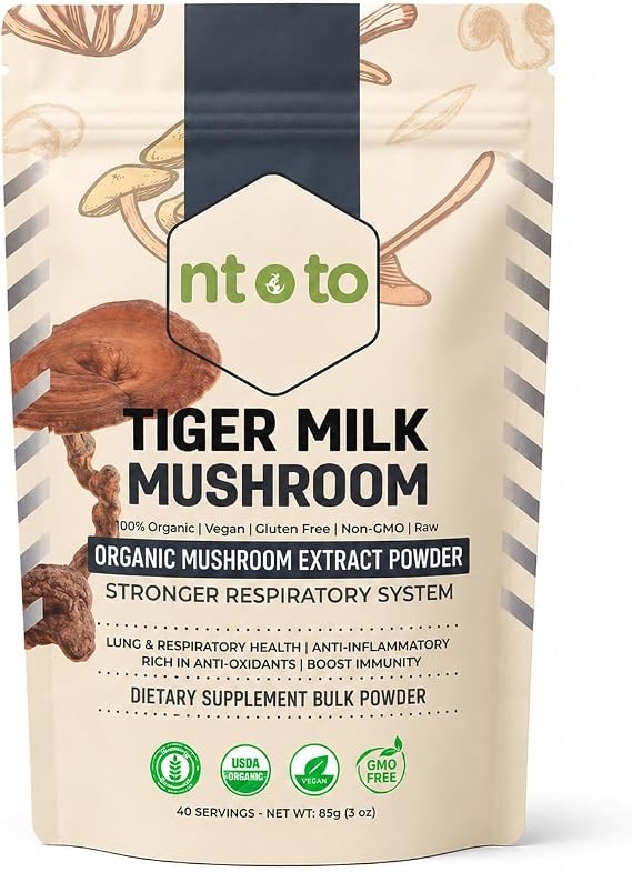 Tiger Milk Mushroom Supplement (Lignosus Rhinocerus) 3oz (85g) | Supports Lungs & Respiratory Health - Herbal Extract - Non-GMO, Vegan, Organic | 40 Servings