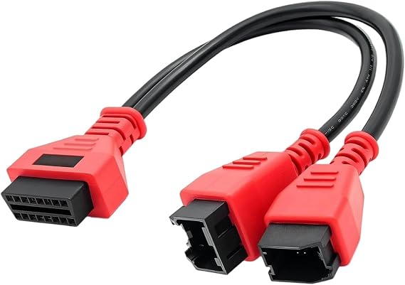 12+8 Programming Cable Connector, 12+8 Pin Connector to OBD2 Adapter, Secutiry Gateway Bypass Cable, Compatible with Fiat, Alfa Romeo, Chrysler, Dodge, Ram (Red)